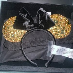 Disney Parks 50th Anniversary Luxe Logo Jeweled Ears Headband Limited Release